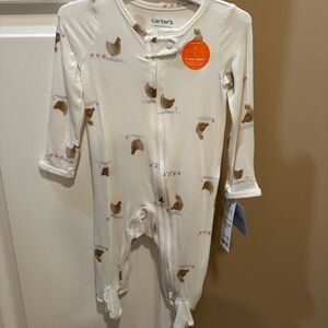 Carter's Cream and Brown Kids Footie